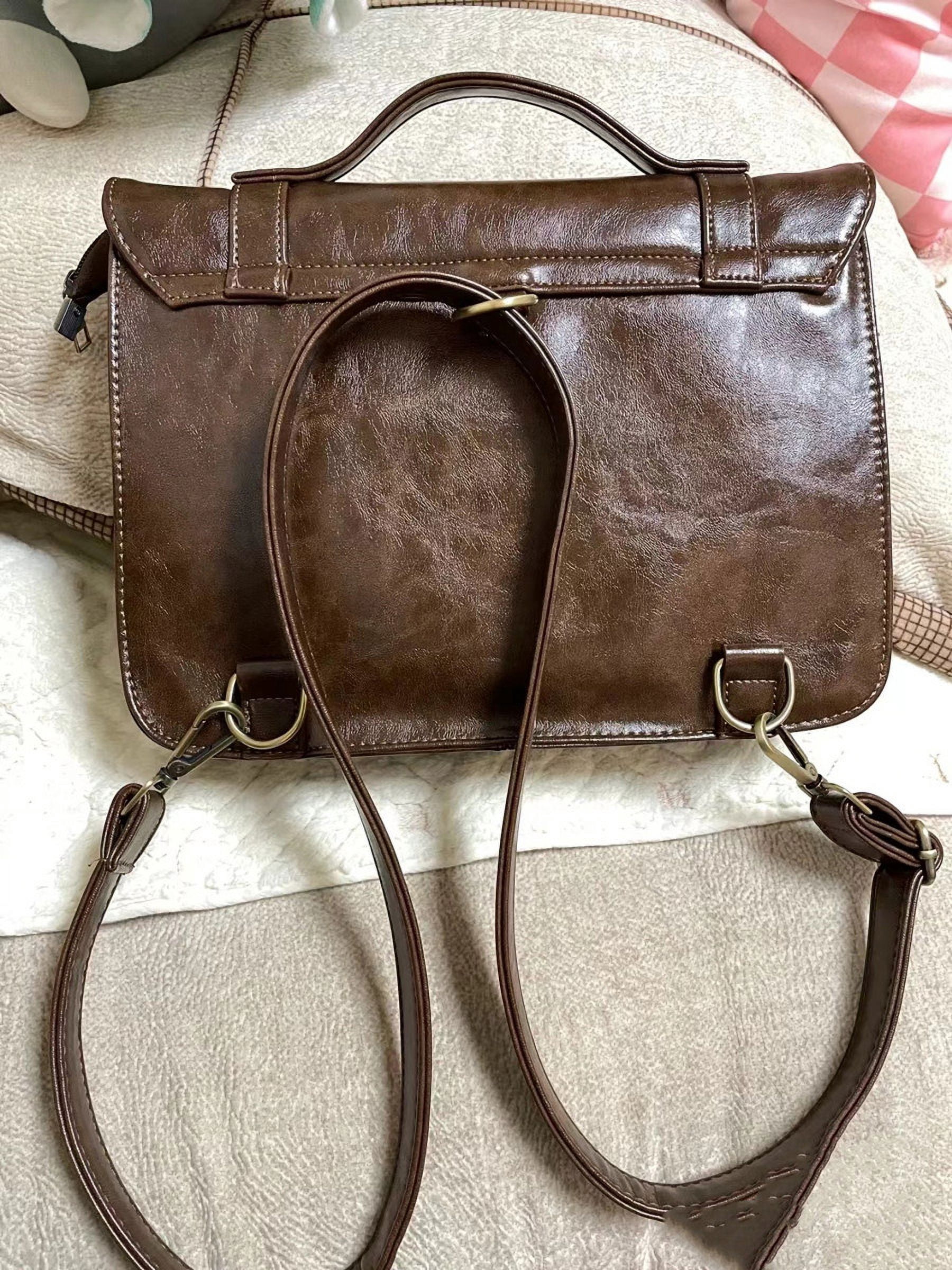 JUYGO Japan Preppy Style Uniform Shoulder School Bags for Women PU Leather Large Briefcase Tote Handbag For Girls Backbagpack