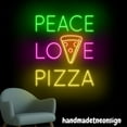 thumbnail image 4 of Handmadetneonsign Peace Love Pizza Neon Sign, Pizza Food Wall Art Decor, Pizza Store Wall Decor 65786, 4 of 5
