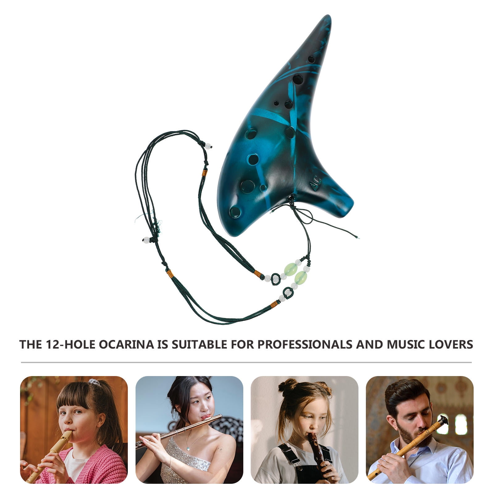 IFANLANDOR 1 Set Ocarina Blue Lightweight Dolomite Design For For Music Learning Produces Beautiful Natural Sounds