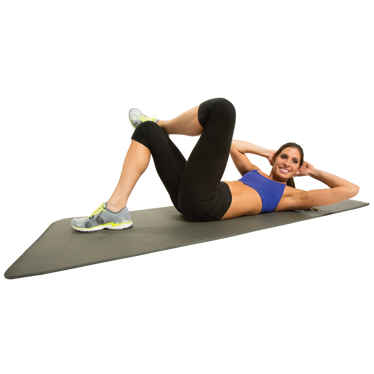 GoFit Fitness Mat with Carrying Strap, 2-ft. x 6-ft., Black, GF-FTMAT