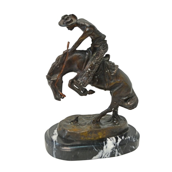 Rattlesnake, a Frederic Remington Replica Bronze Statue - Size 9" x 6" x 12"H