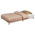 thumbnail image 3 of Kings Brand Furniture - Twin Size Metal Roll Out Platform Trundle Bed Frame for Daybed with Steel Slats, Cream White, 3 of 7