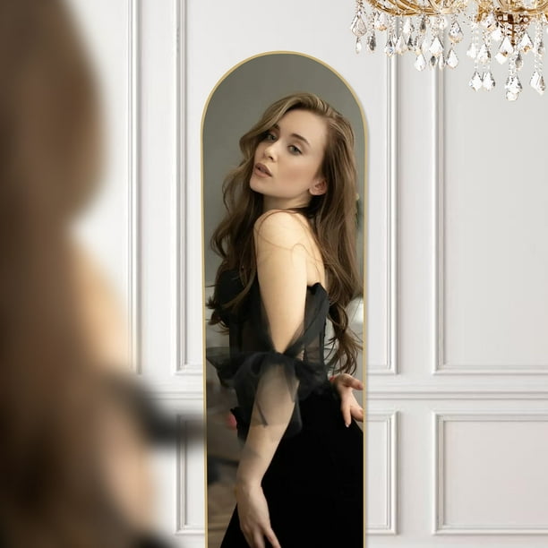 CONCETTA 59"x16" Arched Full Length Mirror, Full Body Standing Mirror Floor Mirrors, Gold CONCETTA 59"x16" Arched Full Length Mirror, Full Body Standing Mirror Floor Mirrors, Gold - Image 5