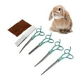 thumbnail image 3 of Grooming Scissors, Stainless Steel Professional 4 In 1 Convenient Split Pet Hair Trimming Scissors Set with Storage Bag for Pet Haircutting Gold,Green, 3 of 8