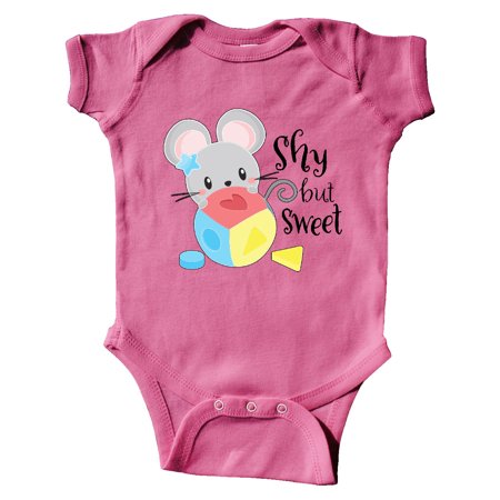 

Inktastic Shy but Sweet Cute Mouse with Toy Block Gift Baby Boy or Baby Girl Bodysuit