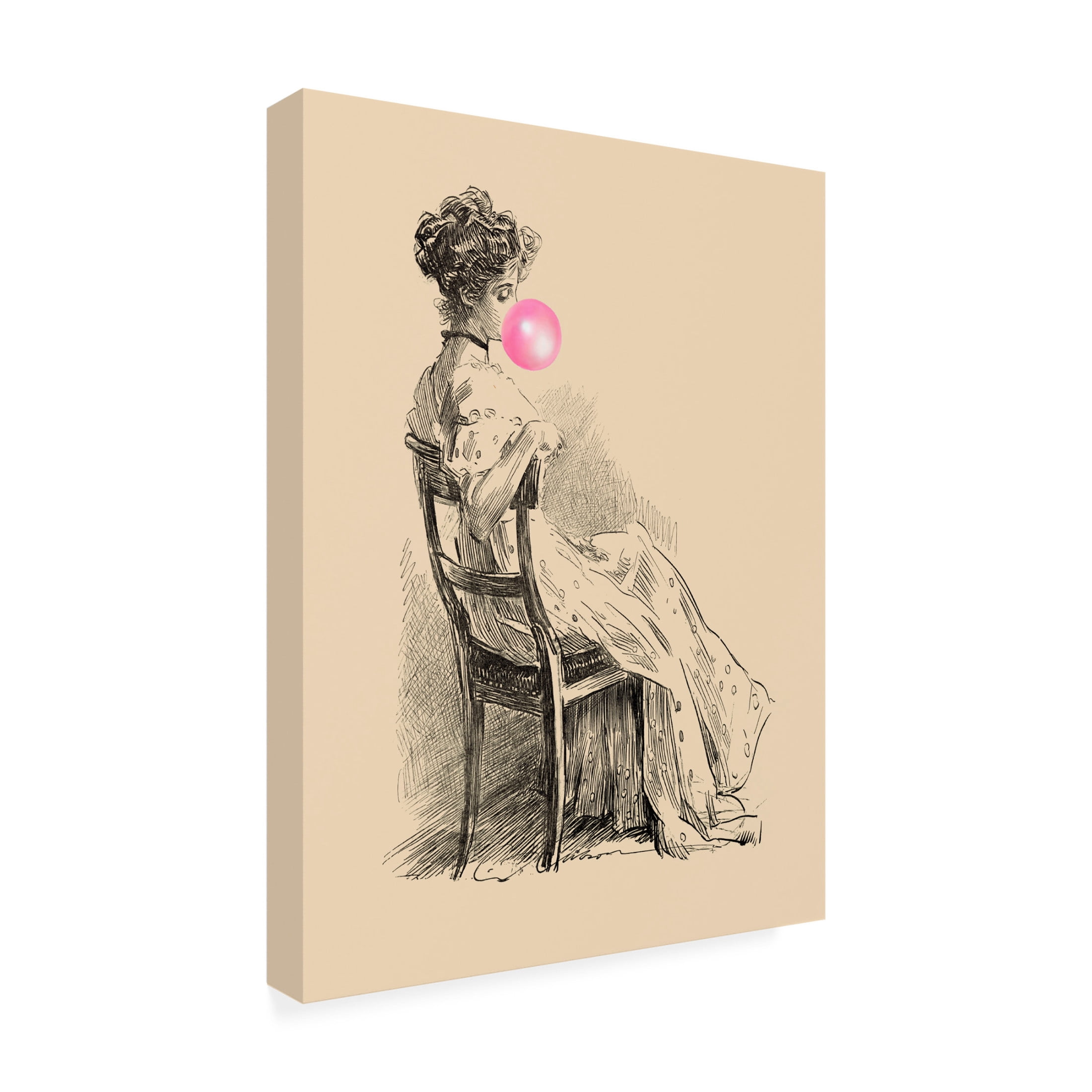 Canvas Wall Art - Alicia Longley 'Victorian Ladies Misbehaving III' Wall Art for Living Room, Bedroom, or Office Décor by Trademark Fine Art - 18 x 24 Inches