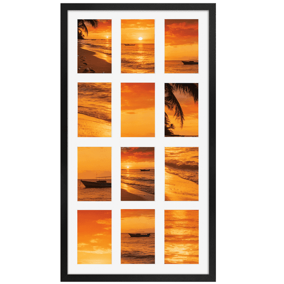 12 Opening 4x6 Collage Picture Frame, Black