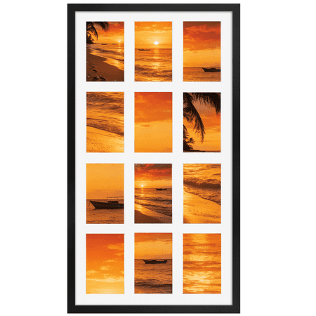 12 opening 4x6 collage picture frame black
