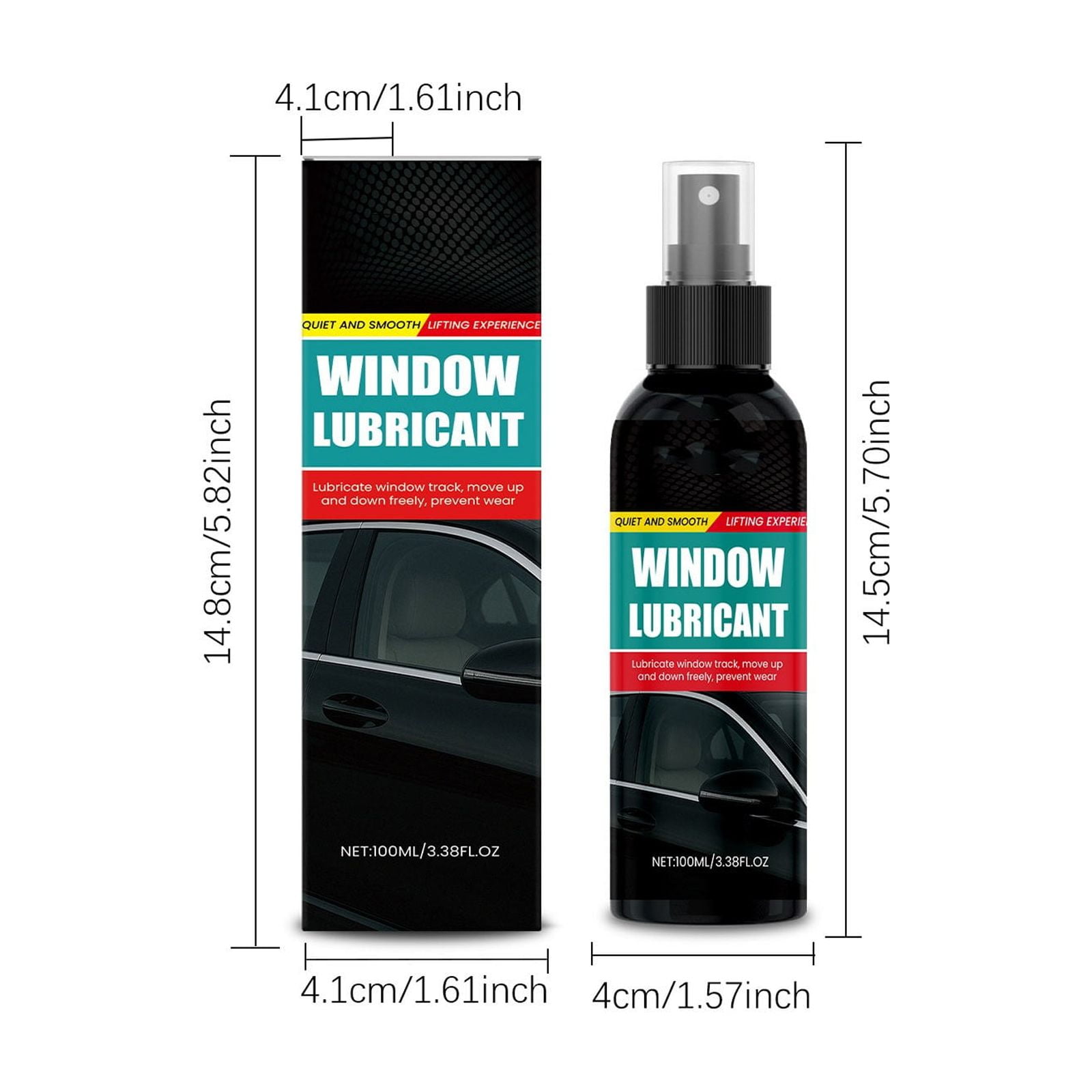 Car Window Lubricant, Noise Reduction Spray for Squeaky Windows, Rubber  Seal Conditioner Prevents Cracking, Long-Lasting Track Lubrication Spray,  All-Temperature Protection, 3.4 fl oz - Walmart.com