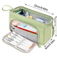 thumbnail image 3 of Large Capacity Pencil Case Big Pencil Pouch Pen Bag With Zipper Cute Pencil Pouches Green, 3 of 7