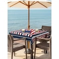 thumbnail image 4 of Square Outdoor Tablecloth with Umbrella Hole 4th of July Outside Table Cloth Waterproof Patio Table Cover Independence Day American Flag Star Striped Zipper Tablecloths for Picnic Camping 54x54 Inch, 4 of 8