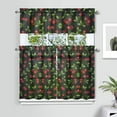 thumbnail image 2 of Cherry Kitchen Curtains Set Tier and Valance, Cute Sweet Red and Pink Fruit Print, Aesthetic Cherry Lovers Pattern with Candy Art Illustration for Kitchen or Dining Room, 2 of 6
