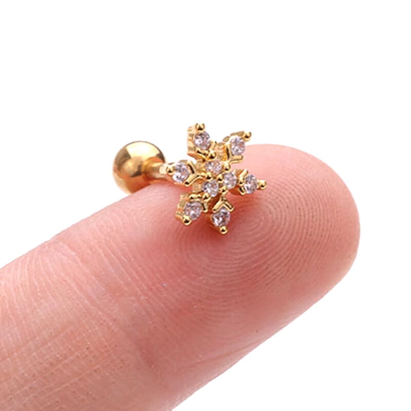 Ostrifin Crystal Bar Barbell Ear Cartilage Tragus Helix Studs Piercing Earrings Jewelry