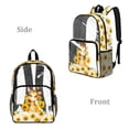 thumbnail image 2 of SEANATIVE Kids Clear Backpack PVC Transparent Backpacks See Through School Bookbag Lightweight Travel Clear Bag School Supplies for Boys Girls, Giraffe Sunflower Butterfly Yellow White, 2 of 7