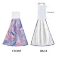 thumbnail image 4 of 2PCS Velcro Hangable Hand Towels Quick-Drying Hanging Kitchen Towels for Kitchen & Bathroom Pale Pink Marine Creatures, 4 of 7