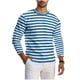 thumbnail image 2 of Ceisia Men's Spring Fall Casual Regular Fit Crew Neck Long Sleeve T-Shirt Multi-Color Striped Cotton-Like Jersey Stretch Fabric Light Blue L Gifts, 2 of 6