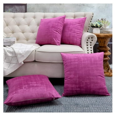 Phantoscope Soft Solid Square Velvet Decorative Throw Pillow Cover for Couch and Sofa, 20" x 20 ...