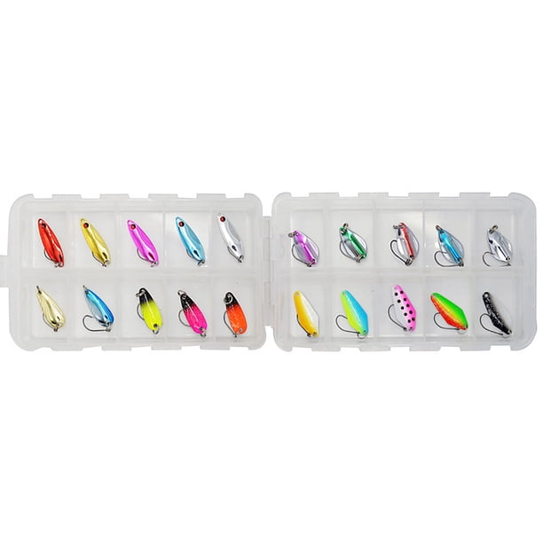 20pcs trucha cuchara señuelo conjunto colores mezclados cebo de metal artificial lago de agua dulce Abanopi Señuelos duros