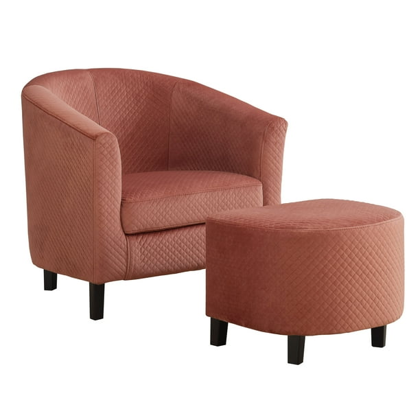 ACCENT CHAIR - 2PCS SET / DUSTY ROSE QUILTED FABRIC - Walmart.com