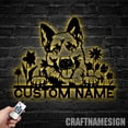 thumbnail image 3 of Craftnamesign Custom GSD German Shepherd Husky Mix Metal Wall Art LED Light, Custom Dog Name Sign, 3 of 5