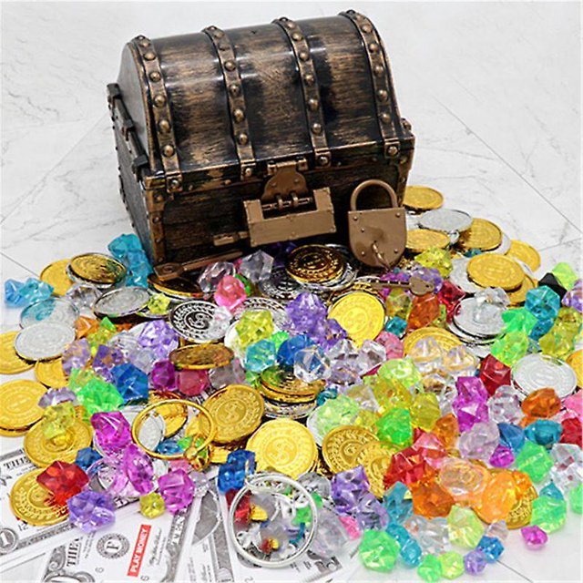 Caja del tesoro pirata Caja pirata Regalo de fiesta Juguete para niños Regalo para niño ZefeiWu 8390611534929