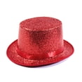 thumbnail image 2 of Glitter Top Hat Vintage British Jazz Hat Stage Performance Magician Hat Party Carnival Prop Hat for Women Red, 2 of 3