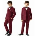 thumbnail image 3 of ETHAN Burgundy Boys Easter Outfit Slim Fit Boy Suits for Wedding Boys Suit Size 14, 3 of 6