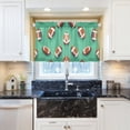 thumbnail image 5 of Yayeee Kitchen Curtains Tier Pair Light Filtering 27"x36" Rod Pocket Short Cafe Window Panel, Green American Footballs, 5 of 7