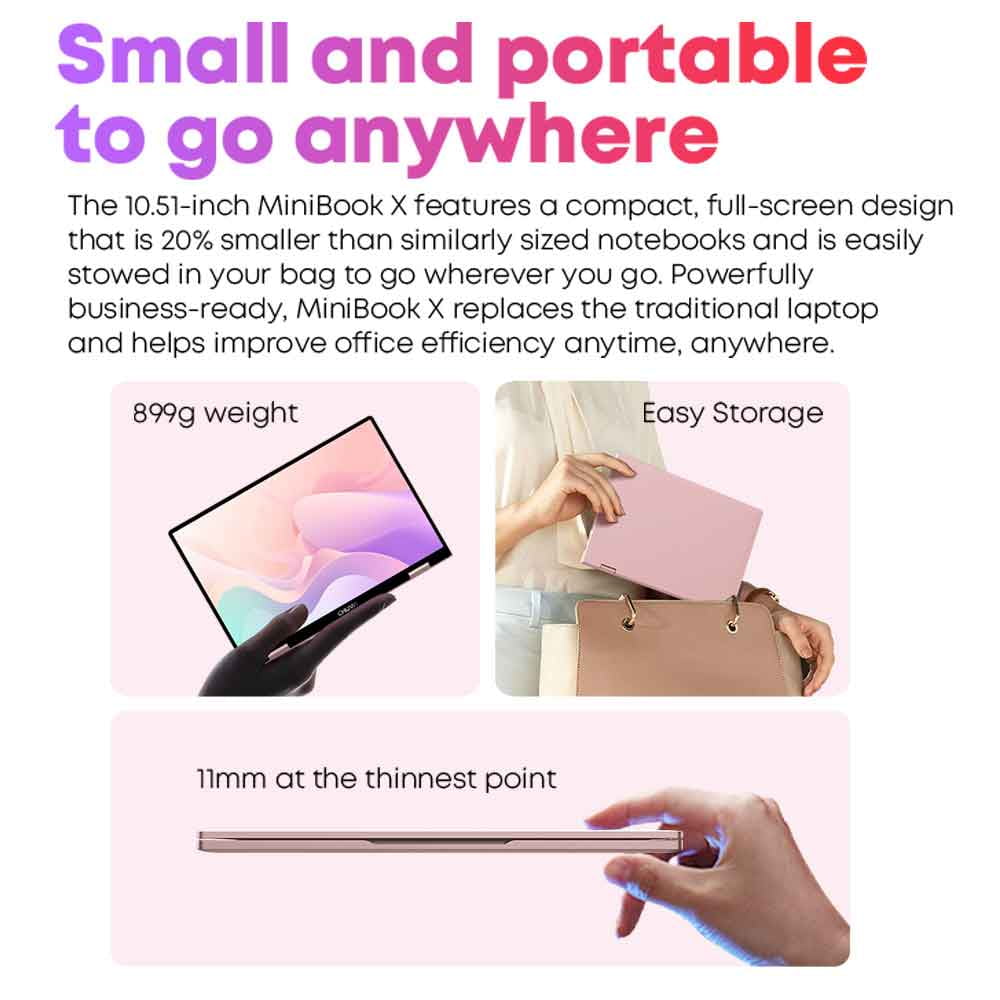 CHUWI 10.51" 360° Touchscreen Mini Laptop 512GB SSD 12GB RAM,12th Gen Intel Alder Lake N100(Up to 3.4GHz),Windows 11,2 in 1 Gaming Tablet Notebook Computer(MiniBook X)