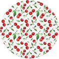thumbnail image 2 of muroi Red Cherries Green Leaves Round Fitted Tablecloth, Waterproof Table Cover Tablecloth with Elastic Edge for Indoor and Outdoor Fits 40"-44", Small, 2 of 6