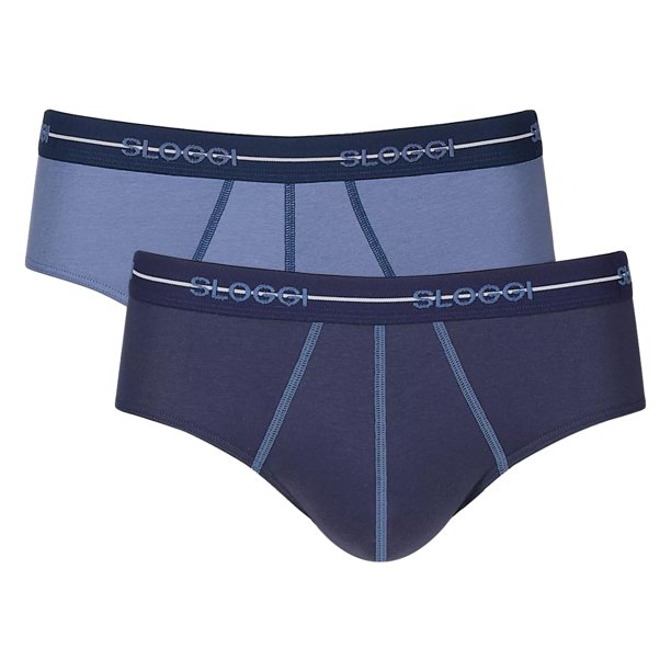 Sloggi calzoncillos hombre 2-pack - Start midi C2P box, algodón Azul oscuro/Azul XL (X-Large)