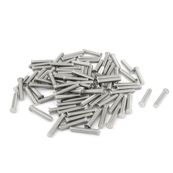 Unique Bargains M4x20mm 304 Stainless Steel Welding Stud Machinery Screws w Soldered Dot 100Pcs