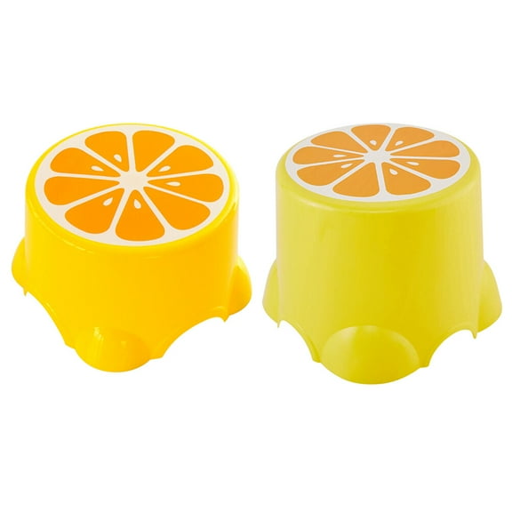Toddmomy 2Pcs Round Edge Cartoon Fruit Theme Stools for Children Home Use Kitchen Toddler Stool