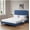 Navy Blue, variant on BSHTI 63.8”Queen Size Platform Bed Frame,Sophisticated Look,Upholstered Headboard and Wood Slats Support,Linen-look Polyester Navy Blue
