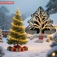 thumbnail image 3 of Metal Hanging Christmas Tree Wind Spinner - Illuminated Trunk & Branches with Layered Concentric Lines - Festive Garden Decor, 3 of 7