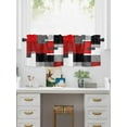 thumbnail image 5 of Valances for Windows Red Gray Rod Pocket Cafe Window Treatments Valance Curtains for Kitchen Bathroom Laundry Basement Windows 42"x12", 5 of 9