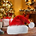 thumbnail image 3 of Joernso Unisex Christmas Santa Hat Extra Large And Thick New Year Party Beanie Contrast Color Elastic Thick Plush Decor Santa Cosplay Adult Holiday Headgear, 3 of 7