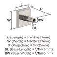 thumbnail image 4 of Amerock Chamfered Edge 1-1/16 inch Length Satin Nickel Cabinet or Furniture Knob, 25 Pack, 4 of 4