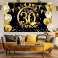 thumbnail image 1 of Langgg Birthday Party Banner Home Birthday Theme Backdrop Background Wall Decoration, 30 Years Old, 1 of 5