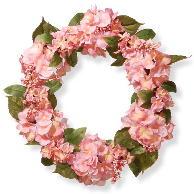 Couronne d'Hortensia Rose de 24 Po
