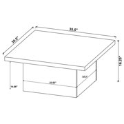 Coaster Home Furnishings Zetta 35 Square Coffee Table, Rustic Living Room Furniture