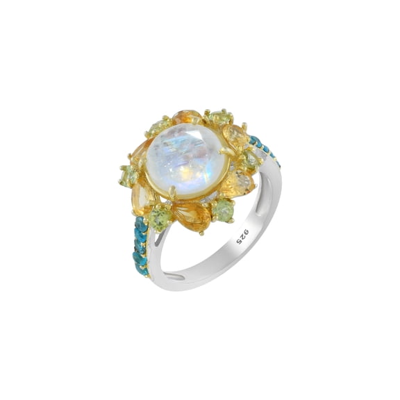 Rainbow Moonstone Gemstone Ring