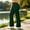 Green womens pants 02, variant on MMJ Cargo Pants for Women Flare Leg High Waist Fleece Lined with Pockets Stretch Casual Trousers Full Length Comfortable Warm Outdoor Hiking Travel