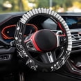 thumbnail image 4 of Uorisanigo Music Note Fluffy Steering Wheel Cover for Winter Elegant Car Steering Wheel Protector for Women Easy to Install Car Wheel Cover with Elastic Edge Soft Car Accessories Gift for Mom, 4 of 8