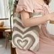 thumbnail image 5 of Bolso de mano de punto con diseño de corazón y masa trenzada para mujer, de lana tejida, cálido para el invierno, para hombro, 5 of 6