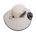 thumbnail image 1 of Fan Hat Adjustable UPF50 Wide Brim Sun Bucket Hat Nylon with 2 Solar Fan for Men, 1 of 7