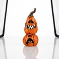 thumbnail image 2 of Uutvery Spooky Resin Figurine, Witch with Staff, Arched Black Cat, Stacked Pumpkins or Ghost Pair, Matte Finish for Halloween Tabletop and Mantel Decor, 2 of 6