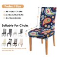 thumbnail image 6 of Chic Paisley Bohemian Dining Chair Covers 4 Pack Vintage Floral Ethnic Retro Colorful Pattern Washable Polyester Stretch Slipcovers Removable Protector for Artistic Home, 6 of 7