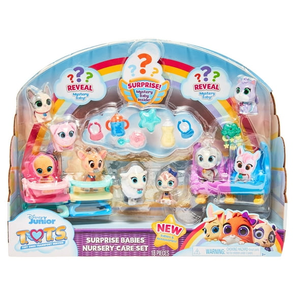 Disney Junior T.O.T.S. Surprise Babies Nursery Care Set, 18 pieces, Officially Licensed Kids Toys for Ages 3 Up, Gifts and Presents