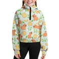 thumbnail image 5 of Chririnla Cartoon Capybara Print Girl Half Sweatshirts zipper sweatshirt with Pocket zipper sweatshirt for kid sweatshirts for kids Size 7-8 Orange, 5 of 7